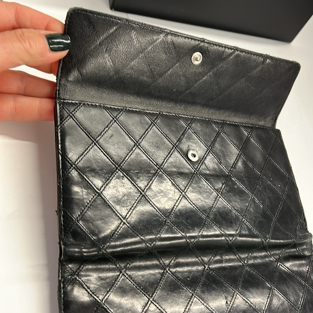 Chanel Black Quilted Lambskin Leather Clutch Long Portef Rab Gous Wallet in Box - Picture 15 of 16
